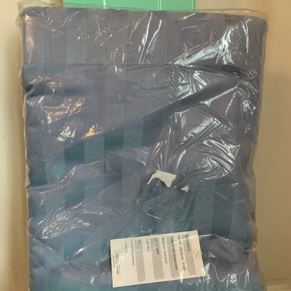New Macy’s Sample by LAMEiRINHO Steel Blue Damask Stripe Twin Duvet